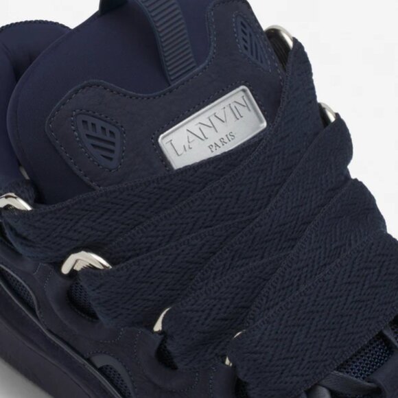 BNWT SS25 LANVIN LEATHER CURB SNEAKERS NAVY BLUE 40 & 41 - Picture 15 of 16